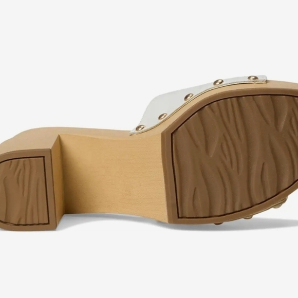 🤍🔹️FRANCO SARTO 🔹️White Made In Brazil Leather Capri Clog Sandals - Picture 4 of 5